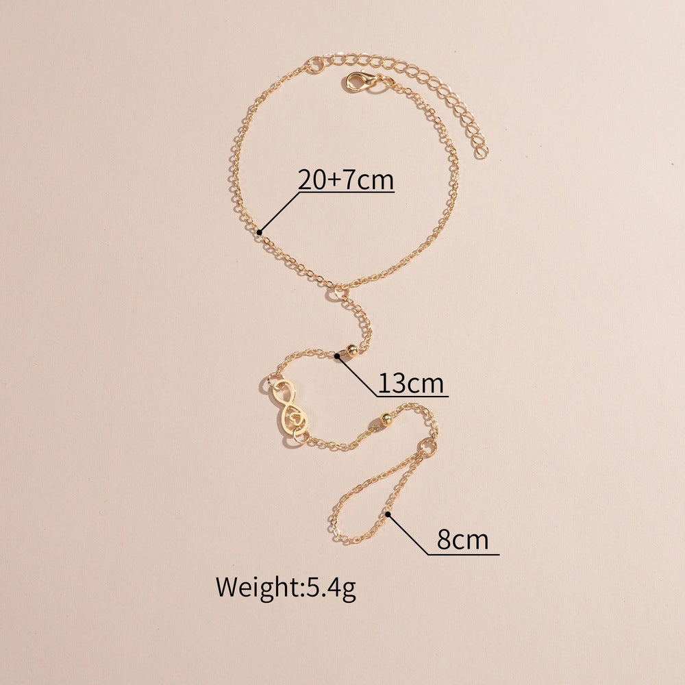 Beach figure 8 personalized alloy lady finger anklet-canovaniajewelry