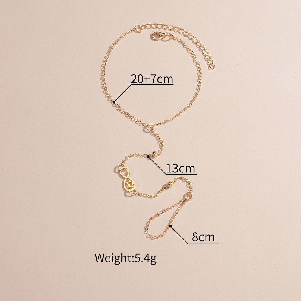 Beach figure 8 personalized alloy lady finger anklet-canovaniajewelry
