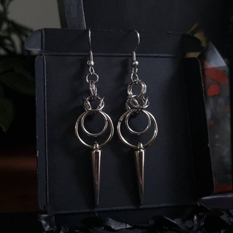 Goth style drop earrings-canovaniajewelry