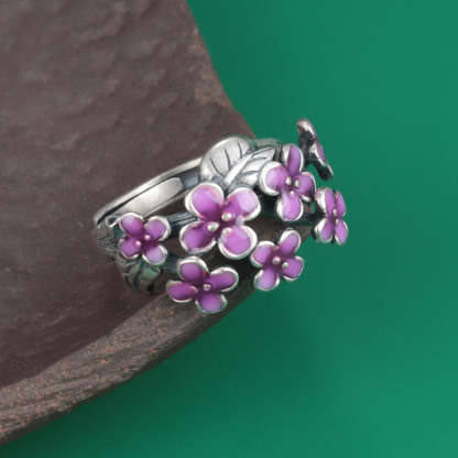 925 Silver Four Leaf Flower Ring-canovaniajewelry