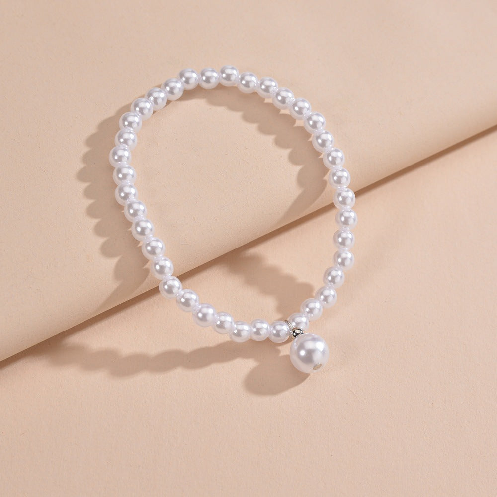 Pearl beaded adjustable elastic anklet-canovaniajewelry