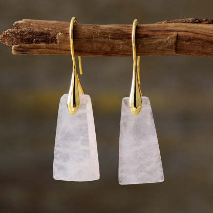 Natural White Crystal Earrings - Soul Guardian Healing Crystal Earrings-canovaniajewelry