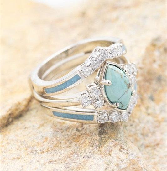 3pc Marquise Turquoise Engagement Ring-canovaniajewelry