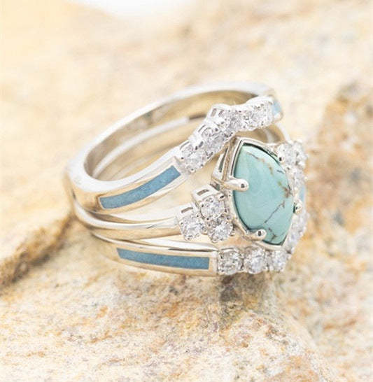 3pc Marquise Turquoise Engagement Ring-canovaniajewelry