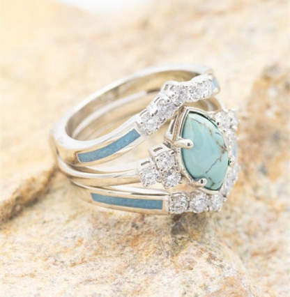 3pc Marquise Turquoise Engagement Ring-canovaniajewelry