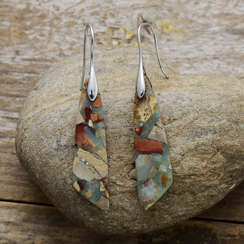 Bohemian Imperial Stone geometric Pendant Earrings-canovaniajewelry