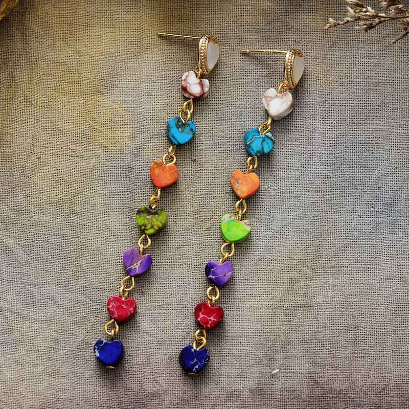 Colorful Love Emperor Stone Pendant Earrings-canovaniajewelry