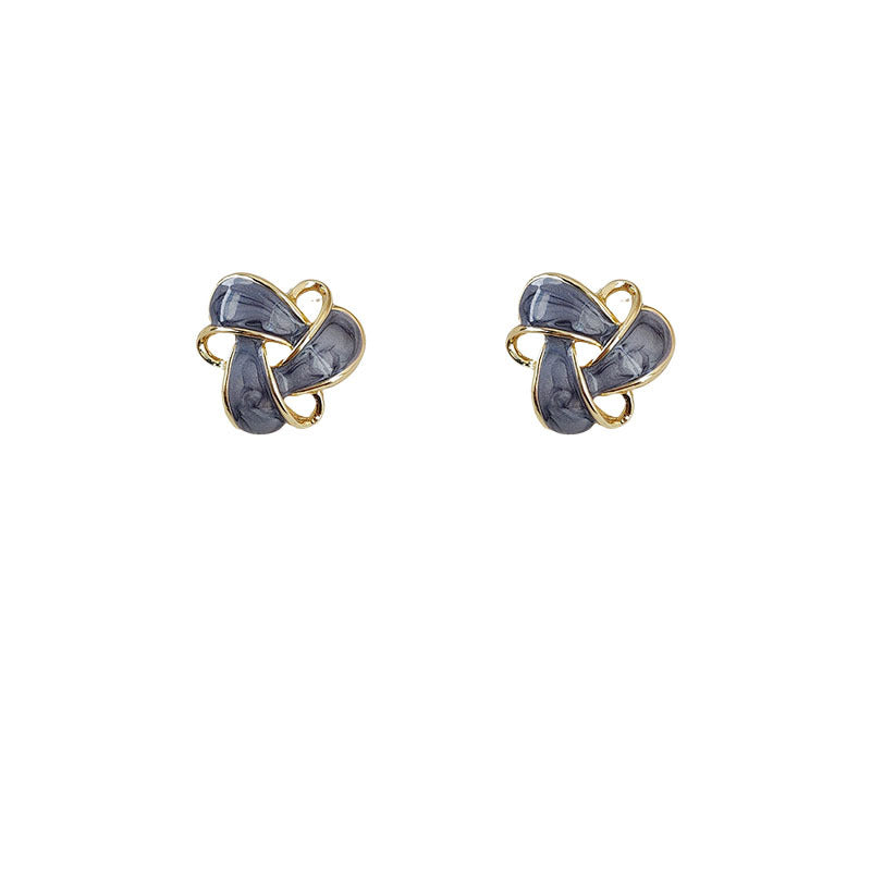 925 Silver Needle Geometric Oil Drop Hollow Stud Earrings-canovaniajewelry