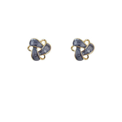 925 Silver Needle Geometric Oil Drop Hollow Stud Earrings-canovaniajewelry