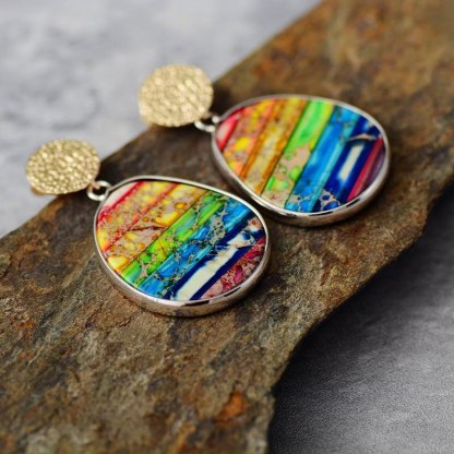 Colorful Emperor Stone Energy Yoga Earrings-canovaniajewelry