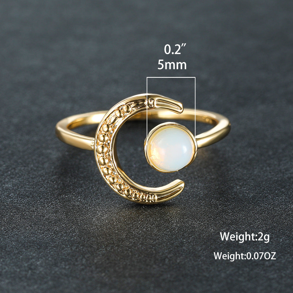Vintage Gold Moonstone Ring-canovaniajewelry