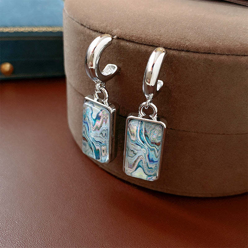 Decorative resin square earrings-canovaniajewelry