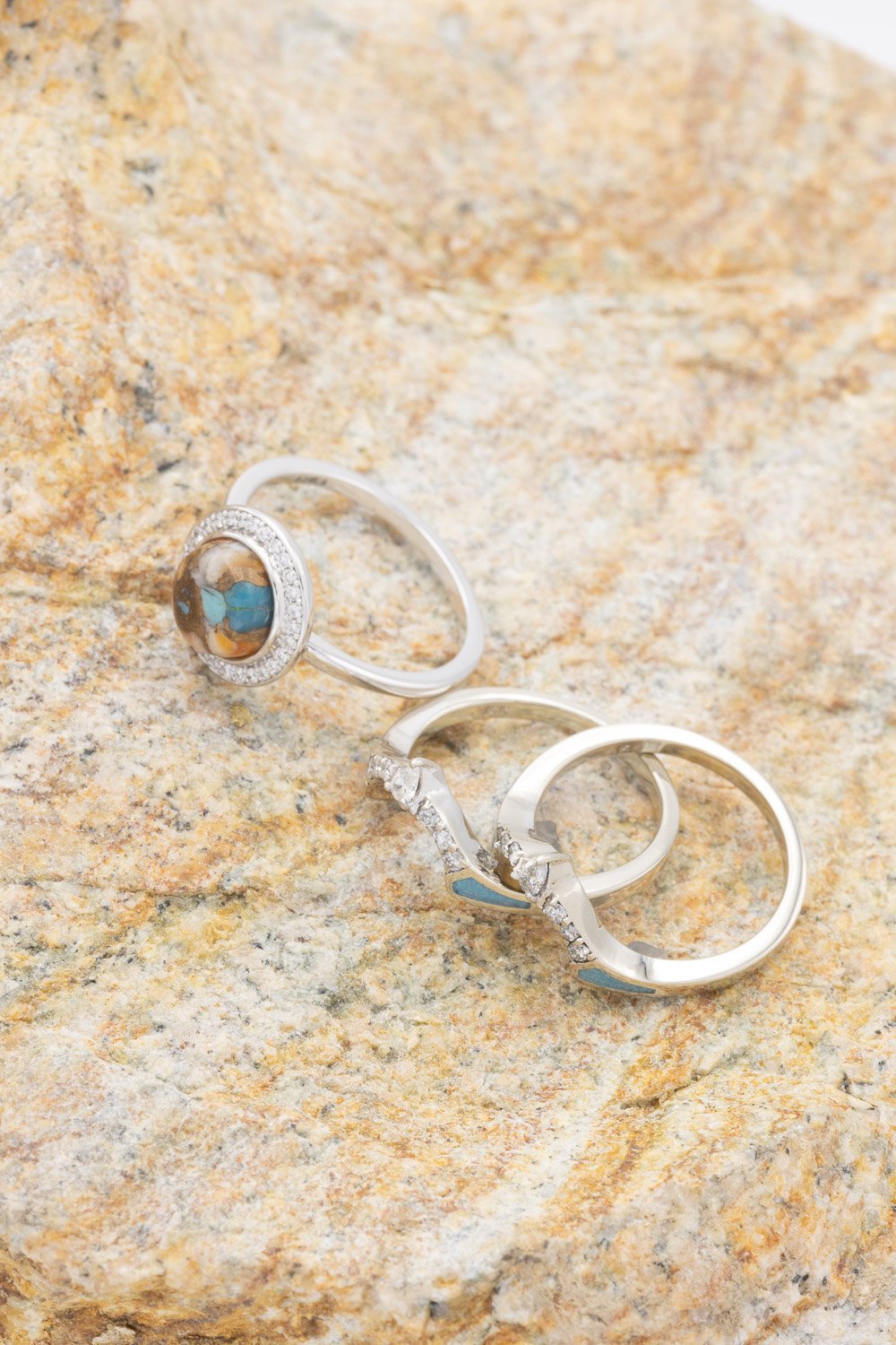 Vintage Oil-drip Turquoise Diamond Ring-canovaniajewelry