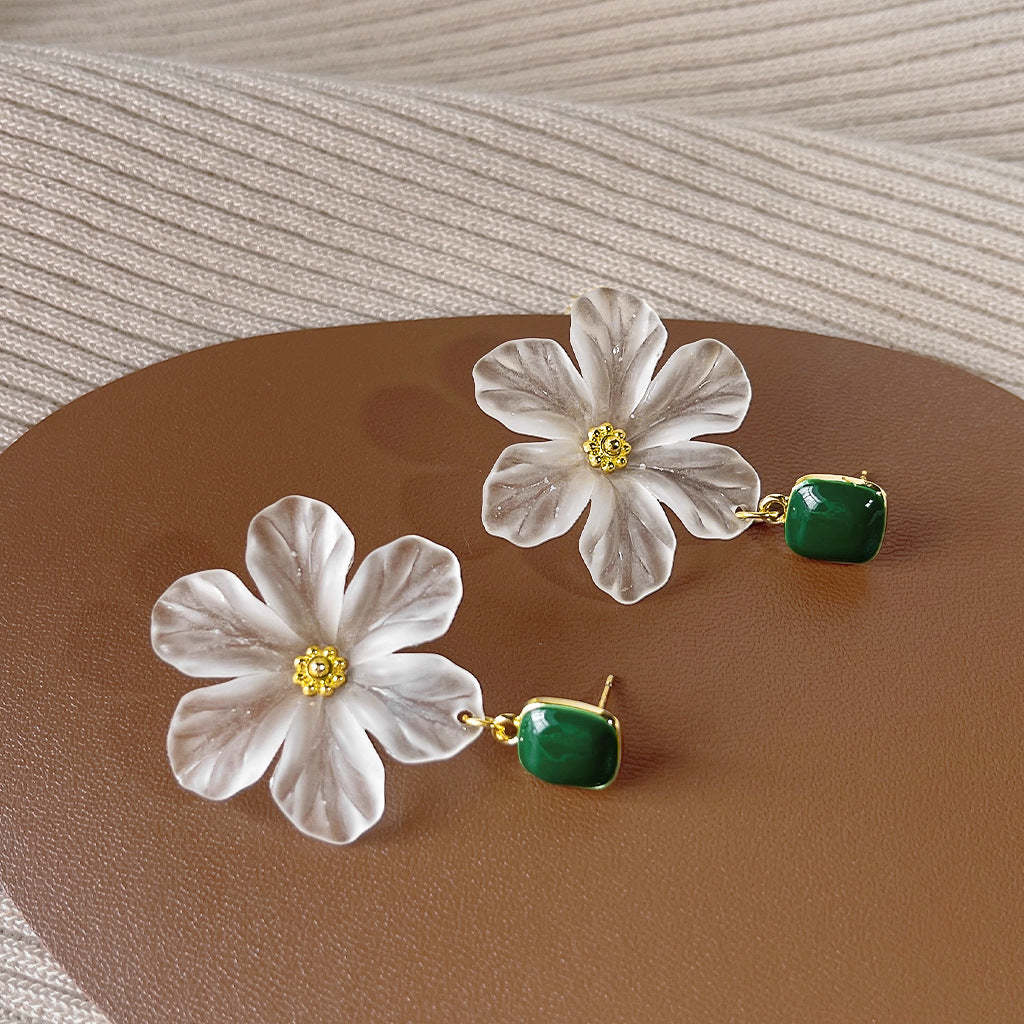 Acrylic flower earrings-canovaniajewelry
