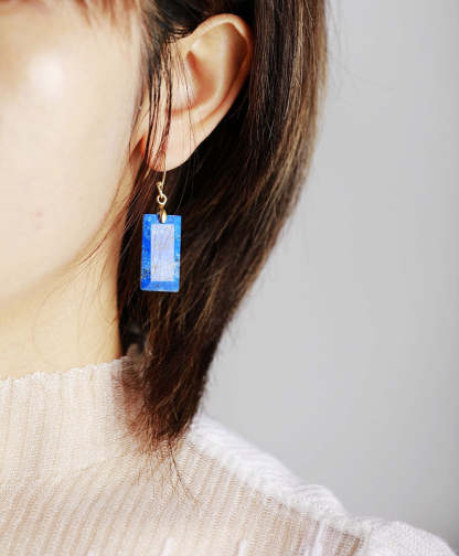 Natural Stone Healing Crystal Earrings- Lapis Lazuli Earrings-canovaniajewelry