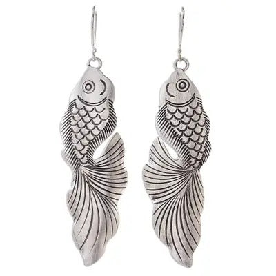 Retro fish earrings-canovaniajewelry