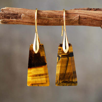 Tiger's Eye Earrings- Natural Stone Earrings-canovaniajewelry