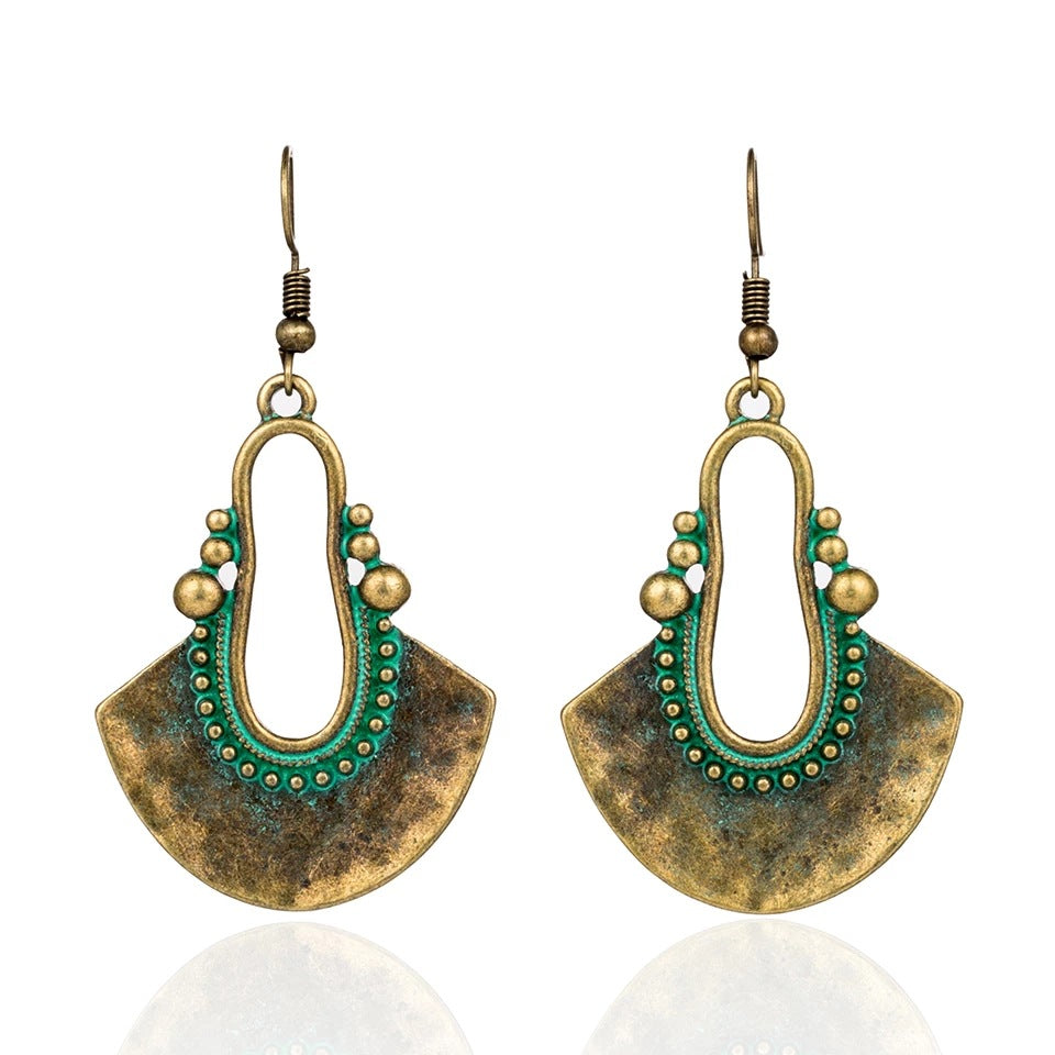 boho vintage scalloped earrings-canovaniajewelry