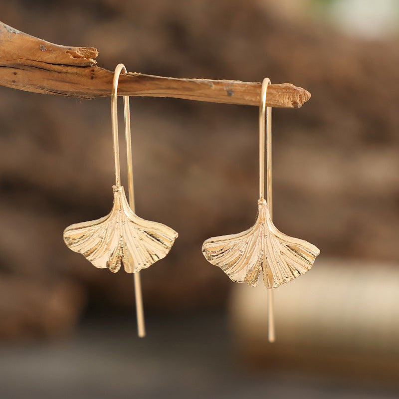 Ginkgo leaf Stud earrings-canovaniajewelry
