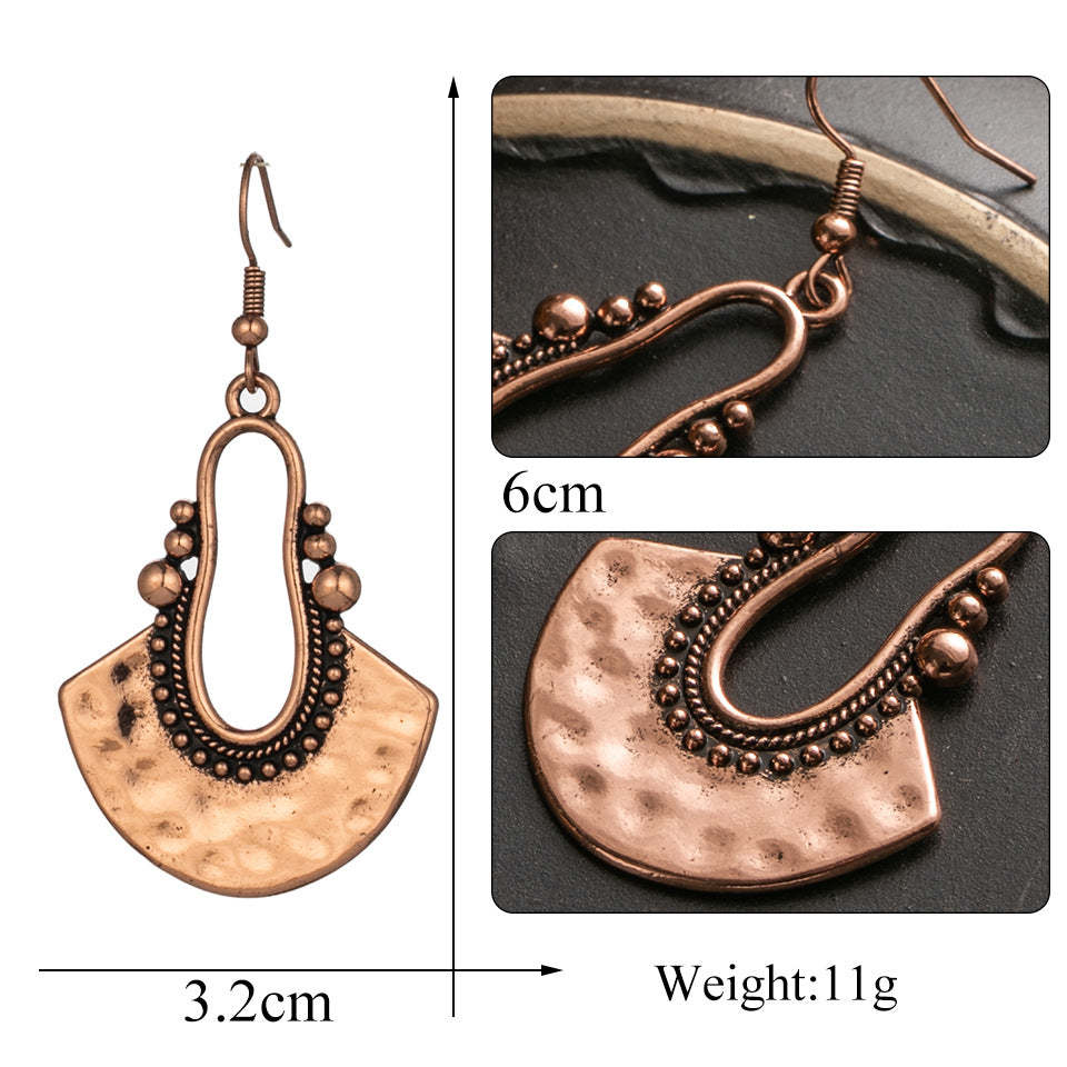 boho vintage scalloped earrings-canovaniajewelry
