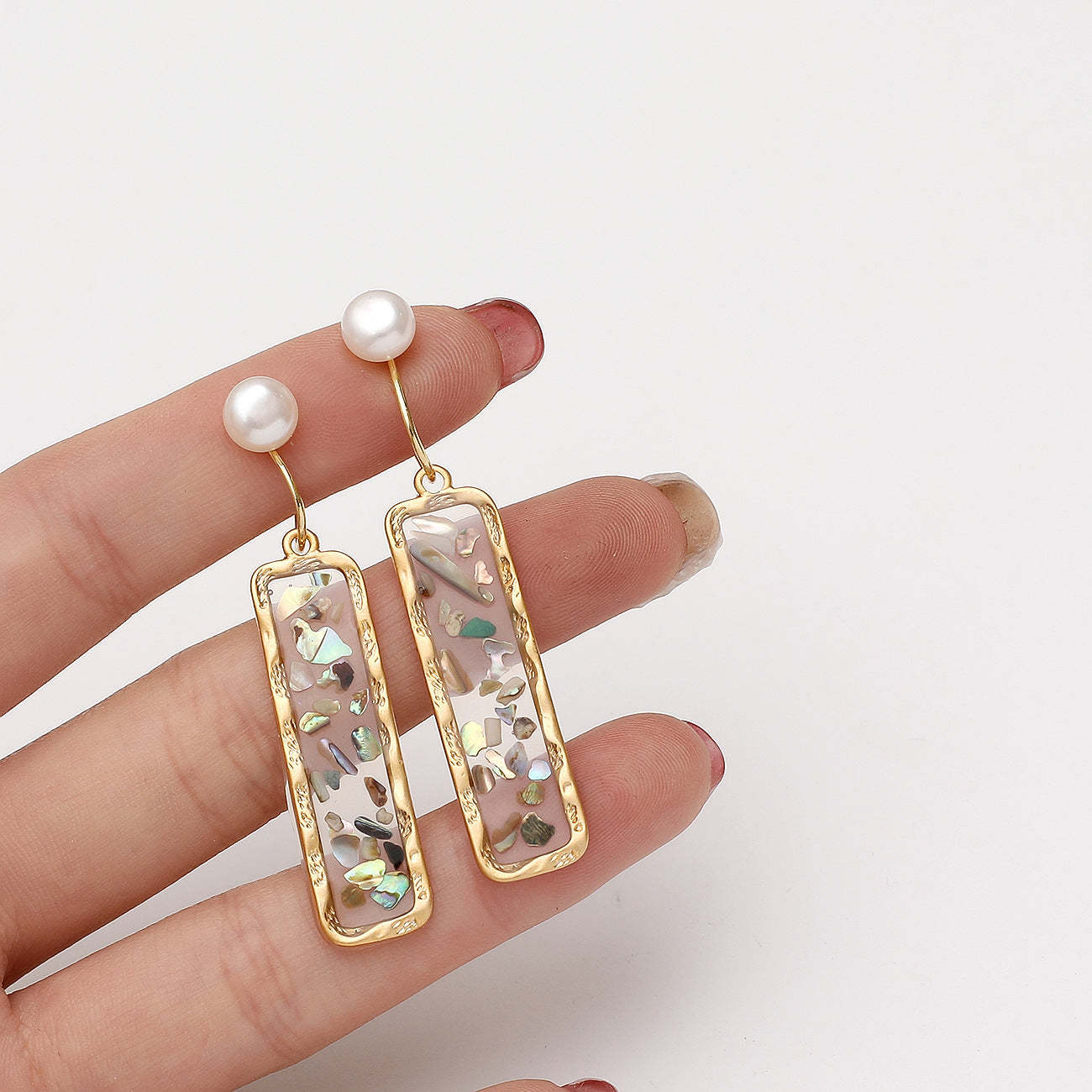 Ear clip shell earrings-canovaniajewelry