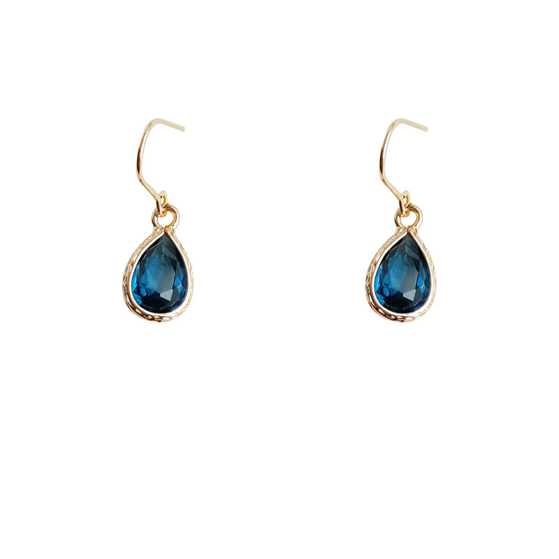 Ocean blue Crystal drop earrings-canovaniajewelry