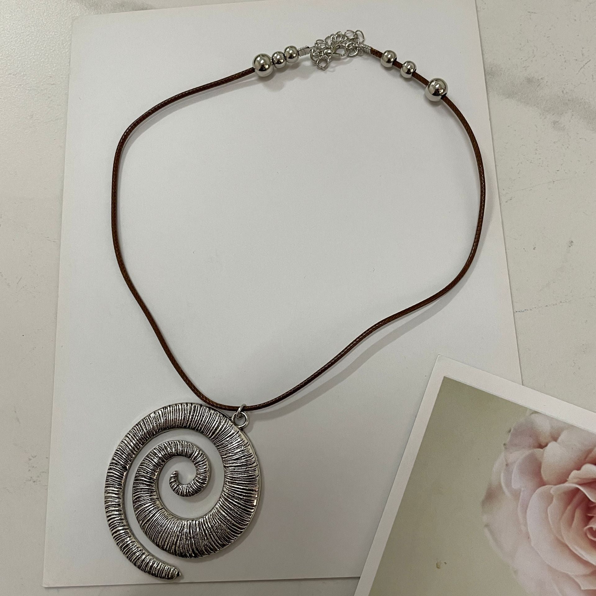 Boho Spiral Symbol Necklace-canovaniajewelry