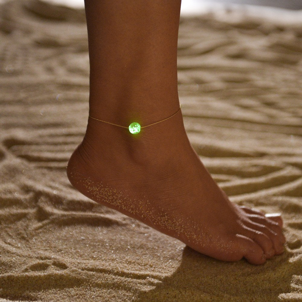 Acrylic Luminous Beads Beach and Seaside Vacation Anklet-canovaniajewelry