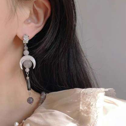 Natural stone long earrings-canovaniajewelry