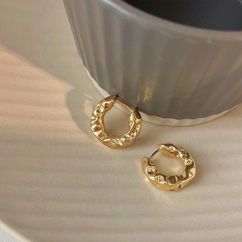 Electroplated 14k concave and convex earrings-canovaniajewelry