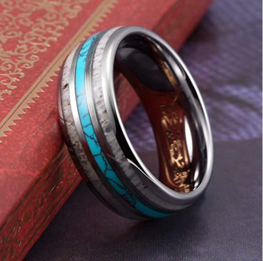 Turquoise Stripe Band Ring-canovaniajewelry
