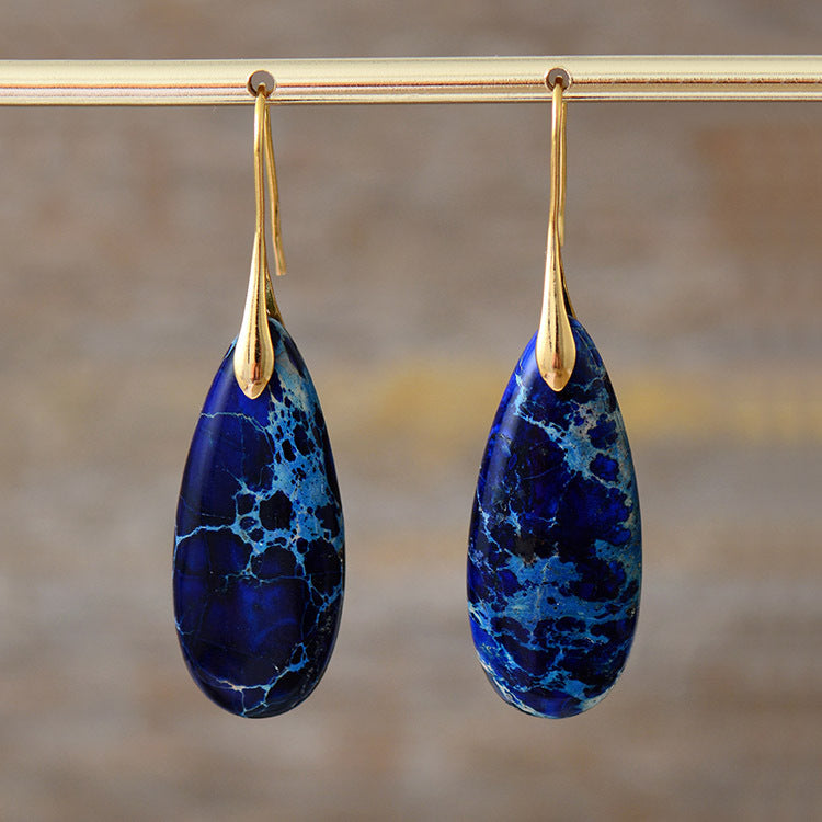 Blue Ocean sediment earrings-canovaniajewelry