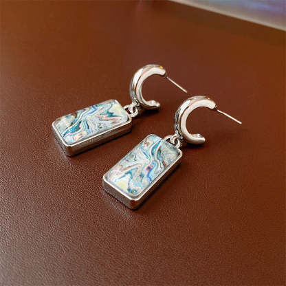 Decorative resin square earrings-canovaniajewelry
