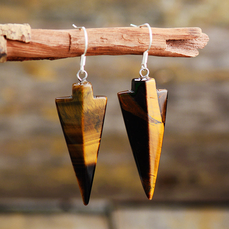 Natural stone arrow drop earrings-canovaniajewelry