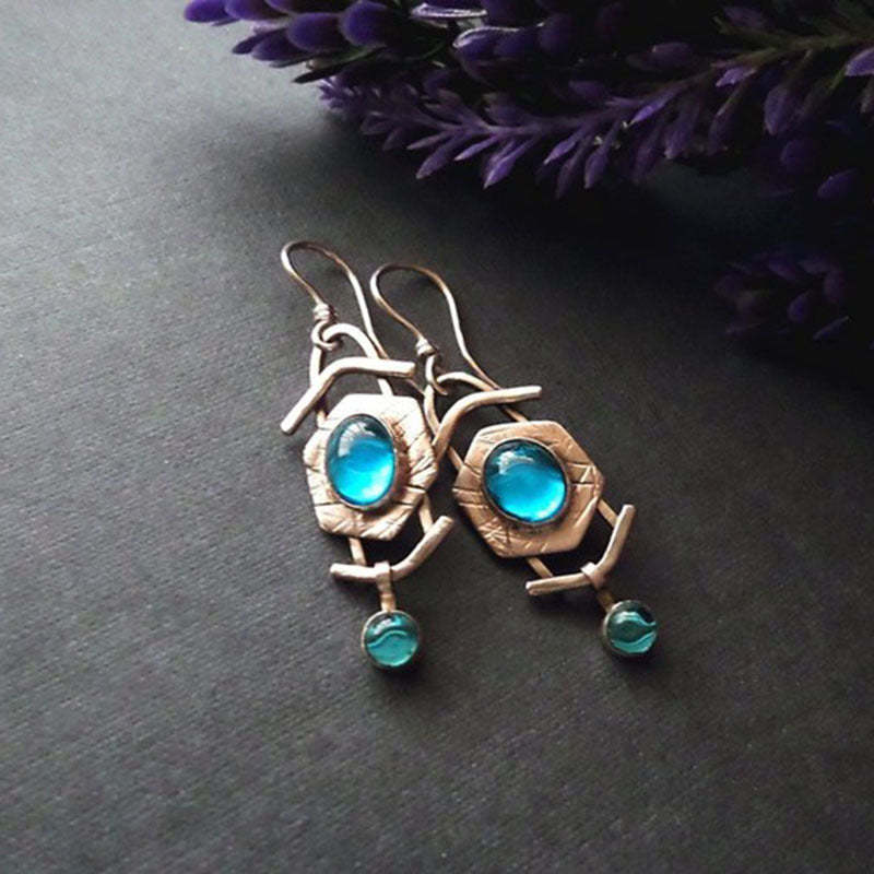Creative blue moonstone earrings-canovaniajewelry
