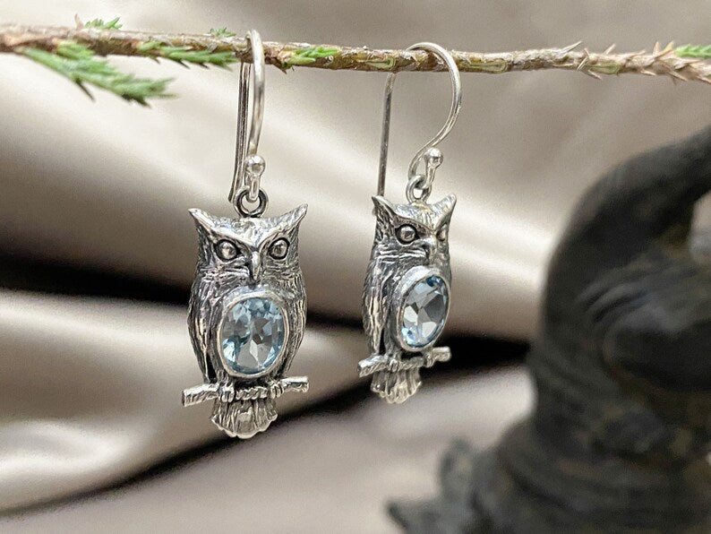 Creative Owl inlaid zircon pendant earrings-canovaniajewelry