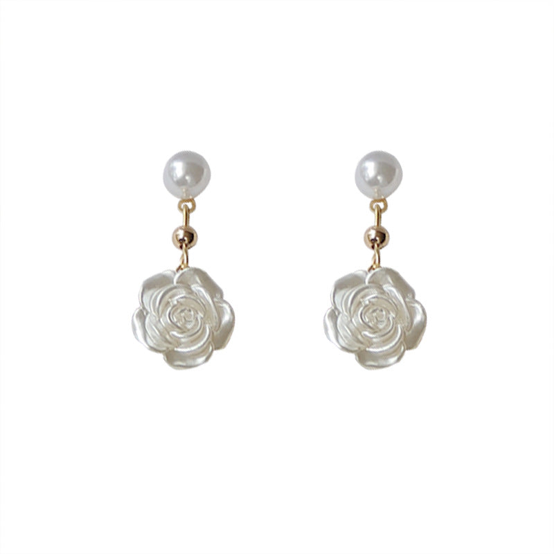 925 Silver Needle Pearl Flower Stud Earrings-canovaniajewelry