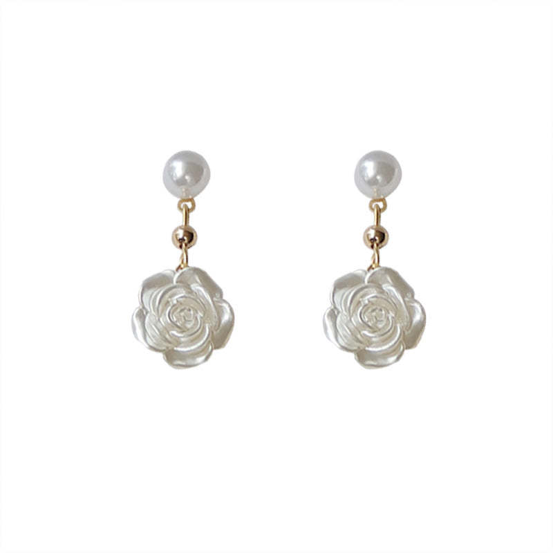 925 Silver Needle Pearl Flower Stud Earrings-canovaniajewelry