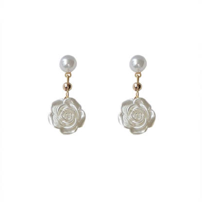 925 Silver Needle Pearl Flower Stud Earrings-canovaniajewelry