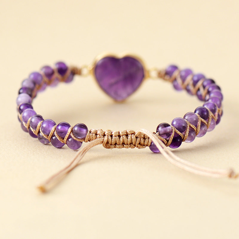 Imperial Stone Heart Double Layer Hand Woven Bracelet-canovaniajewelry