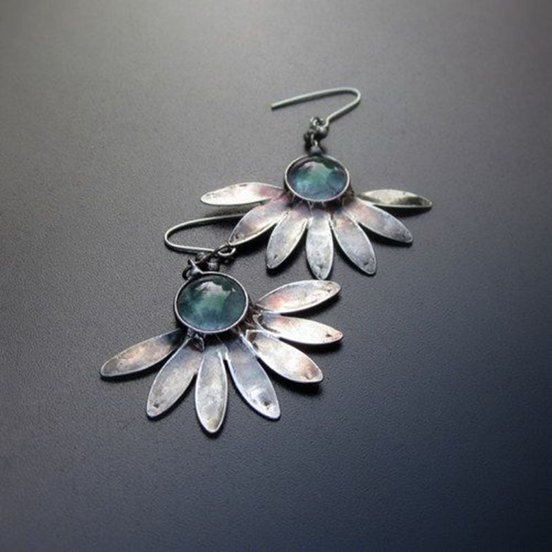 Bohemian floral resin jewel earrings-canovaniajewelry