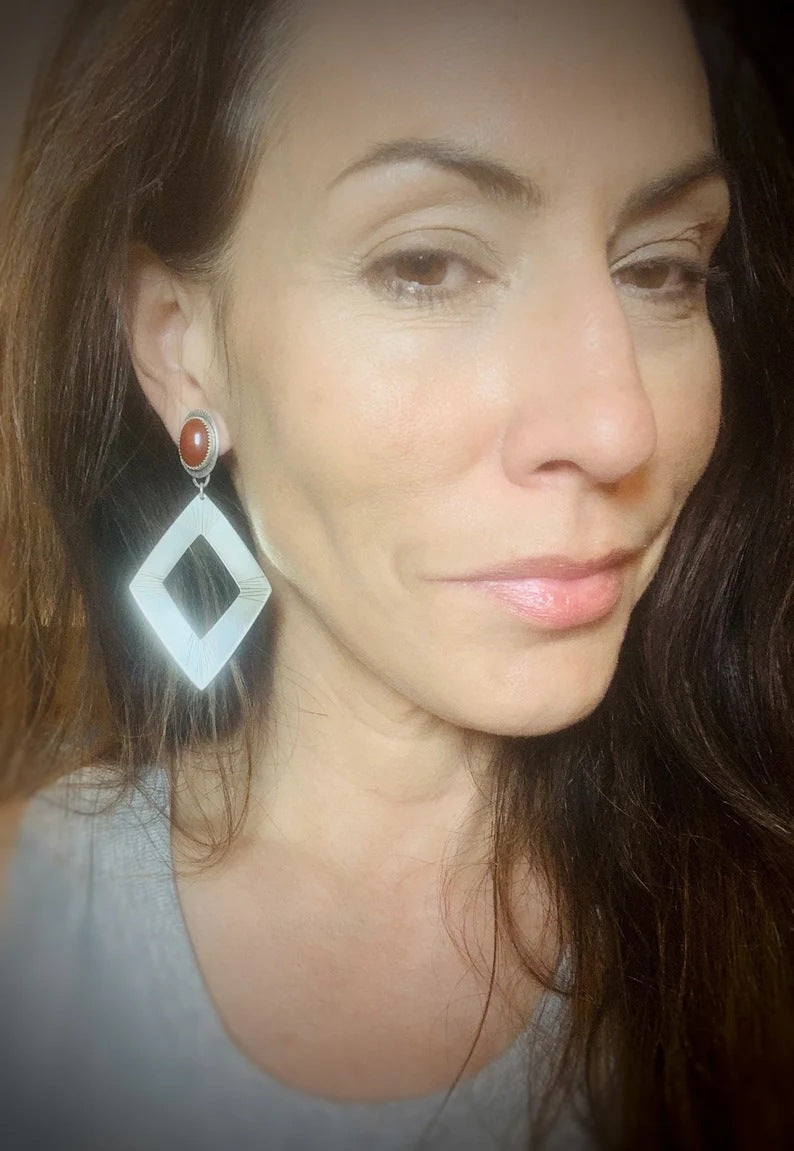 Simple ruby diamond earrings-canovaniajewelry