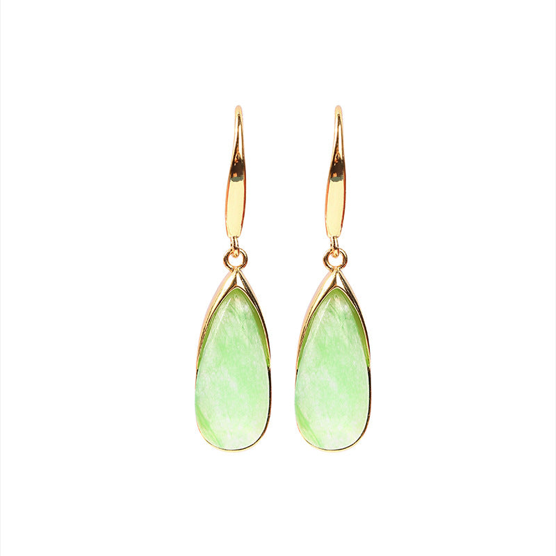 Gilt inlaid chalcedony earrings-canovaniajewelry