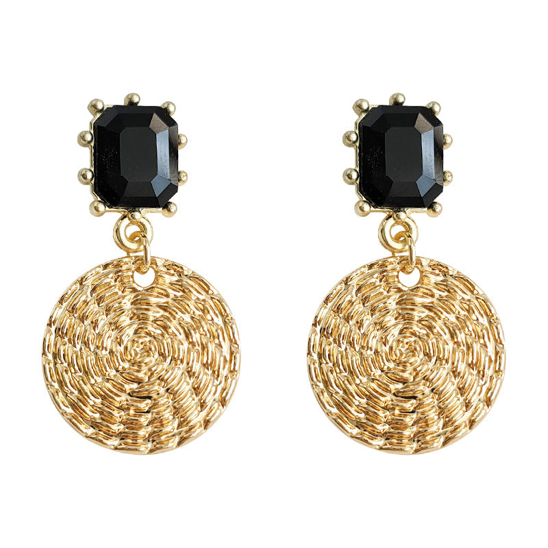 Simple zircon round geometric earrings-canovaniajewelry