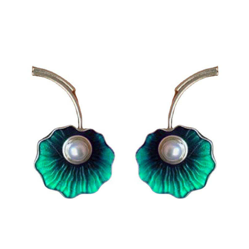 Teal floral Vintage earrings-canovaniajewelry
