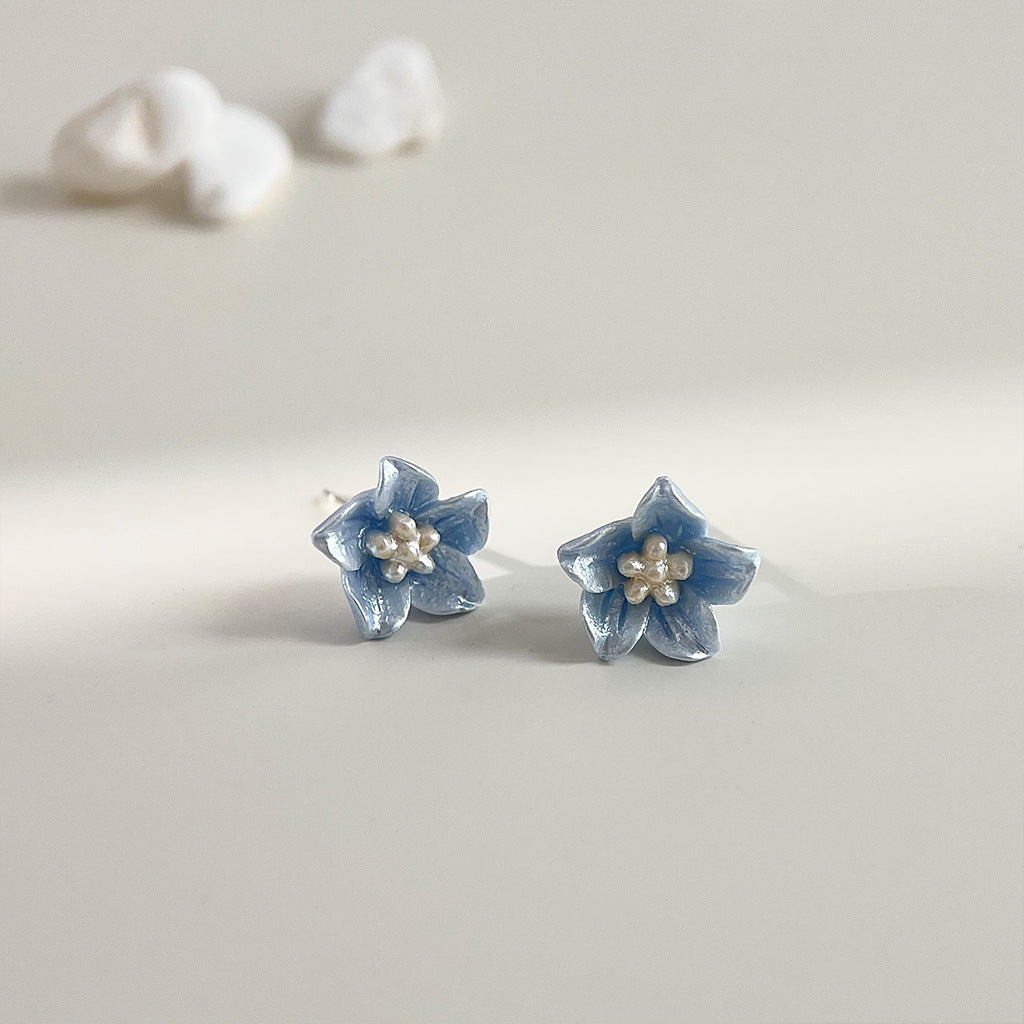 925 Silver Needle Resin Flower Stud Earrings-canovaniajewelry