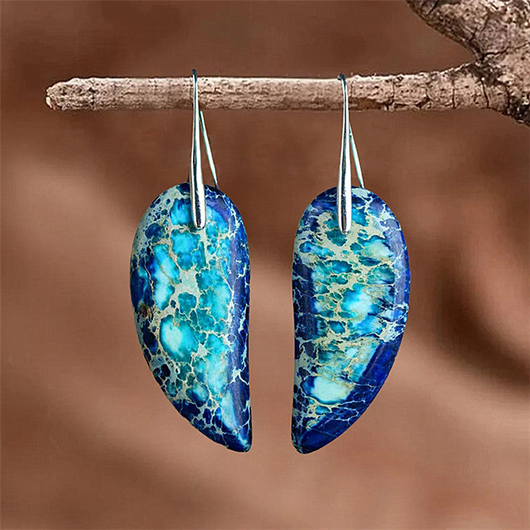 Love wings two-color natural stone earrings-canovaniajewelry