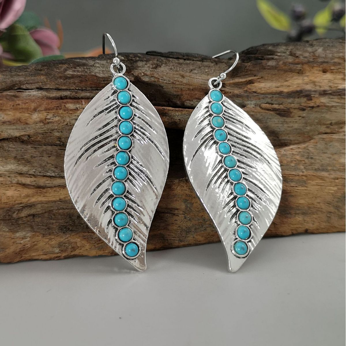 Bohemian artsy vintage leaf earrings-canovaniajewelry