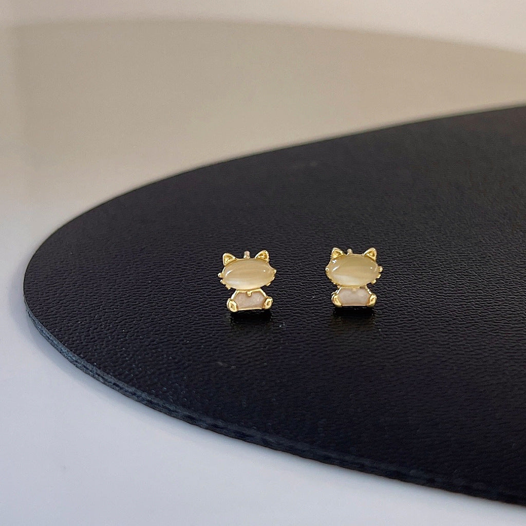 mini cat earrings-canovaniajewelry