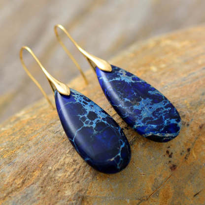 Blue Ocean sediment earrings-canovaniajewelry